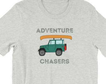 Toyota Land Cruiser Shirt FJ40 Adventure Chasers truck suv 4x4 4wd jeep great gift for your adventure overlanding off road kayaking vintage