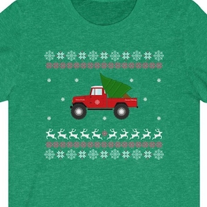 Vintage Bioland Land Cruiser FJ45 t100 hässliches Weihnachten Hemd Tacoma LKW Weihnachtsmann Nordpol Nordpol Rentier T-Shirt