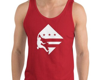 Washington DC Flag Rock Climber Bouldering shirt Pride Tank Top Gift for climbers bouldering district of Columbia Capital of USA DMV