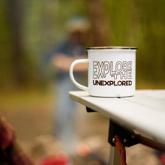 Overland Enamel Mug Explore the Unexplored Adventure Off Road Van Life Camping Exploration National Parks Cup Coffee Toyota Travel