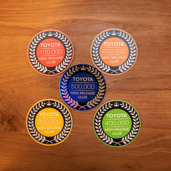 Toyota High Mileage Club Sticker Decal 100k 200k 300k 400k Etsy
