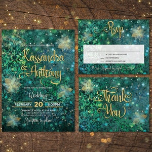 Enchanted Wedding invitation, Enchanted Forest Wedding, Whimsical Wedding, Fairytale Wedding, Magical Wedding Invite, Enchanted Invitation