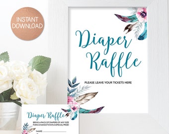 diaper raffle tickets custom design coordinating cards etsy