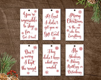 Funny christmas tags | Etsy