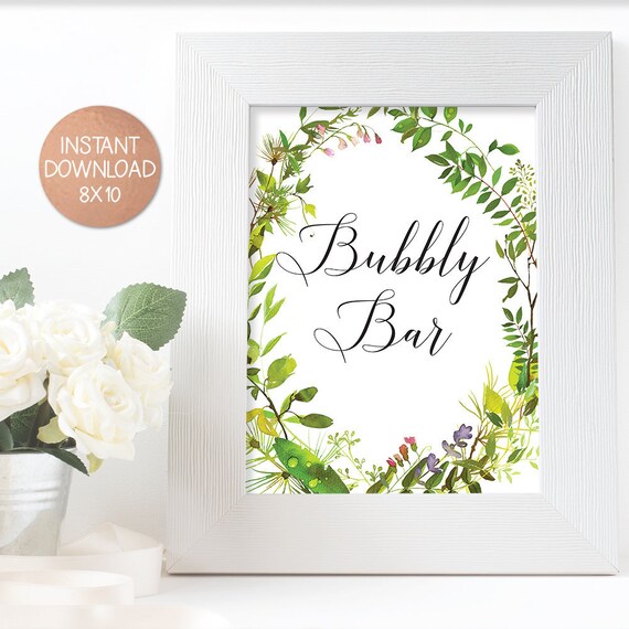 Printable Bubbly Bar Sign Wedding Bubbly Sign Cocktail Sign - Etsy