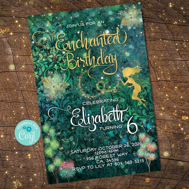 Enchanted Forest invitation Fairy Invitation Enchanted | Etsy