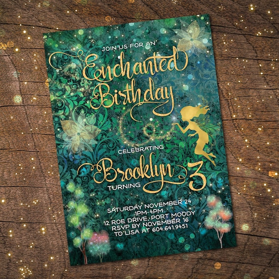 Enchanted Forest invitation Enchanted Invitation Fairy | Etsy