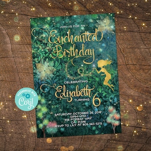 Enchanted Forest invitation, Fairy Invitation, Enchanted Invitation, Fairy garden Party, Fairy birthday Invitation, whimsical Invitation
