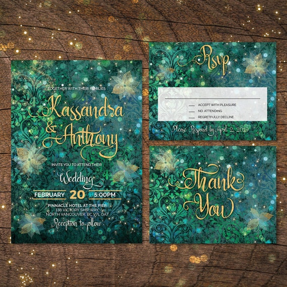 Enchanted Wedding Invitation Enchanted Forest Wedding Etsy
