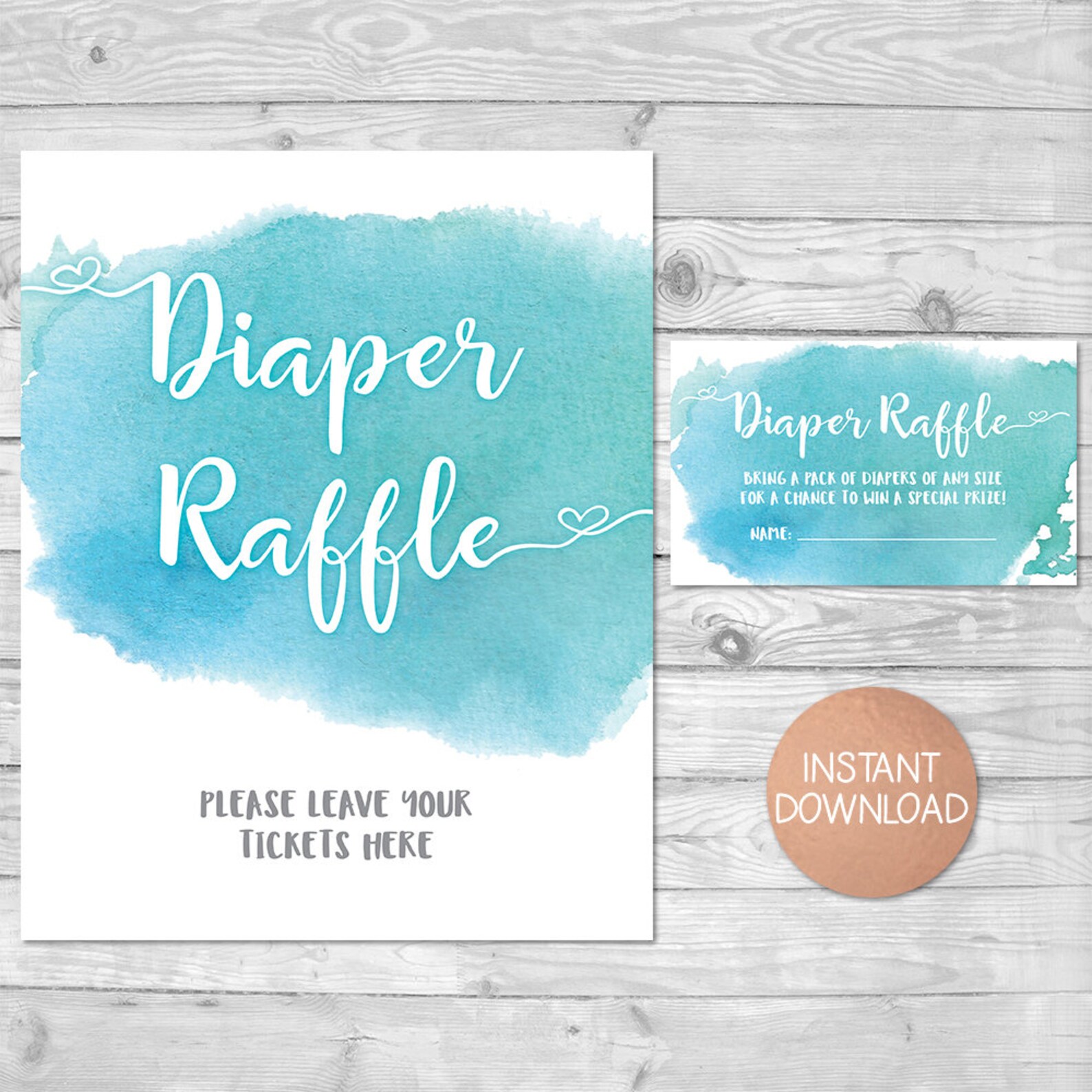 Baby Shower Diaper Raffle Card Diaper Raffle Tickets Diapers - Etsy