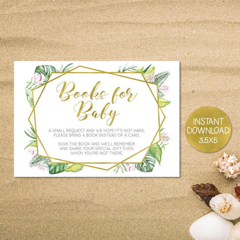 Tropical Books For Baby Card Baby Shower Ideas Books For Etsy
