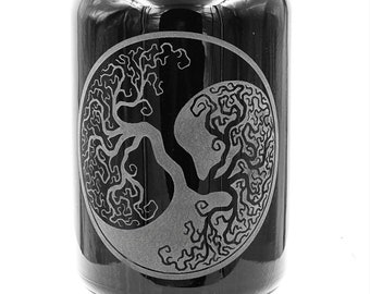 Dope Jars - 2 Liter Apothecary - with Tree of Life Design Deep Etched