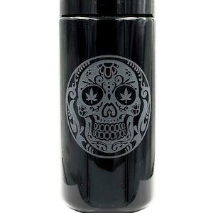 Dope Jars - 1 Liter Herb Storage, Stash Jar - with Skull Deep Etched
