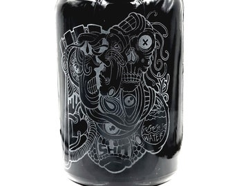 Dope Jars - 2 Liter Apothecary - with Darby Krow "SH!T" Design Deep Etched