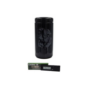 Dope Jars - 1 Liter Herb Storage, Stash Jar -  Tiger Deep Etched W/ Caliber IV Digital Hygrometer
