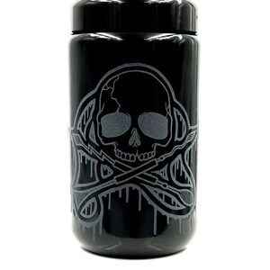 Dope Jars - 400ml Herb Storage, Stash Jar - with Darby Krow &quot;DAB&quot; Design Deep Etched