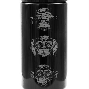 Dope Jars - 1 Liter Herb Storage, Stash Jar - with 3 Wise Monkeys Deep Etched