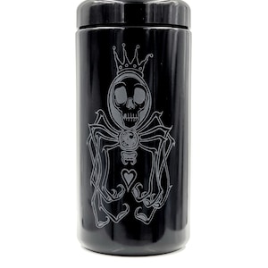 Dope Jars - 1 Liter Herb Storage, Stash Jar - with Darby Krow &quot;Spider King&quot; Deep Etched