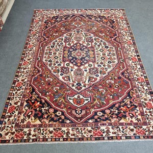 Antique 7x10 Heriz Rug, 6&#39;11&#39;&#39;x10&#39; Vintage Persian Heriz Rug, 7x10 Area Rug,Large Living Room Heriz Rug, 7x10 Designer Wool Hand Woven Rug