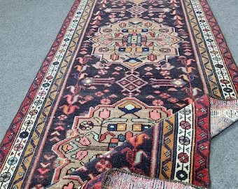 3x10 Vintage Azerbaijan Wool Runner Rug: 2'6''x9'10'' Gray-Beige Entry Decor Carpet