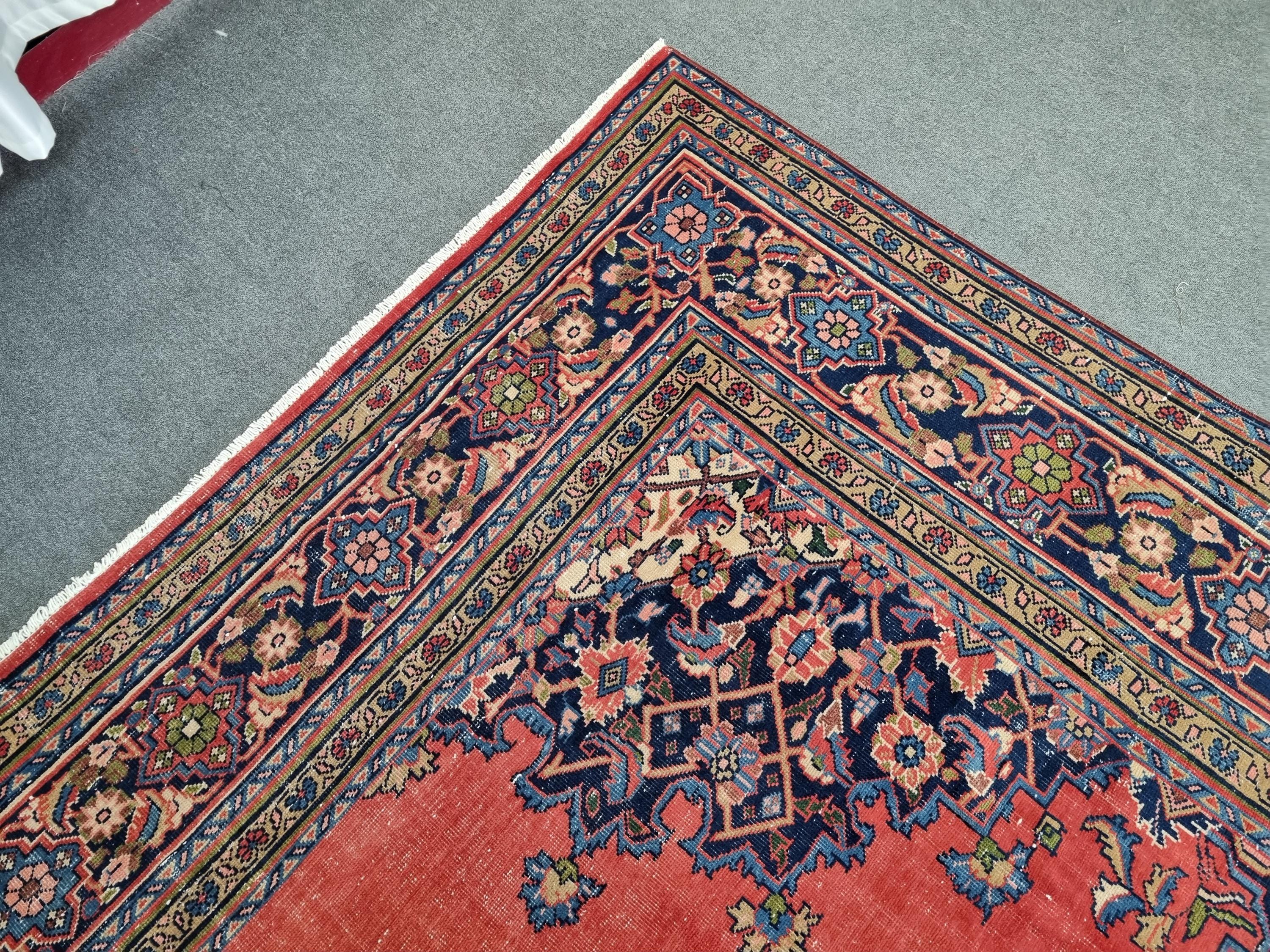 アンティーク 10x14 ウール ペルシャ絨毯：大型ヴィンテージ