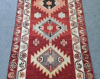 3x11 Vintage Wool Herki Runner Rug: 2'10''x10'11''  Semi Antique Stair RunnerCarpet