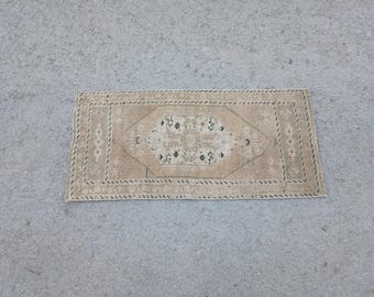 Antique 2x3 Small Rug(1.8x3.5 ft),Muted Color Mini Area Rug,2x3 Small Rug,2x4 Entry Decor Rug,Mat Rug,2x4 Oushak Mat Rug,2x3 Area Mat Rug