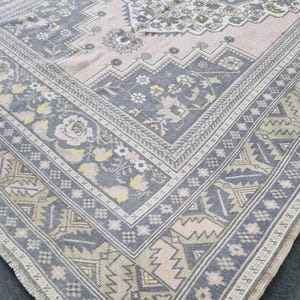 5&#39;8&#39;&#39; x 9&#39;10&#39;&#39; Antique Turkish Rug, 6x10 Farmhouse Oushak Rug, 6x10 Home Decor Neutral Color Rug, 6x10 Vintage Pink Turkish Rug, 6x10 Oushak