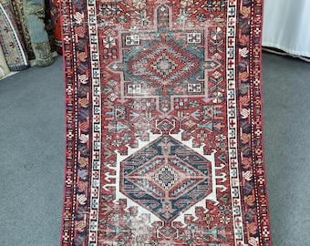 3x11 Vintage Azerbaijan Heriz Runner Rug: 2'10''x11'5''  Antique Wool Vegetable Dyes RunnerCarpet