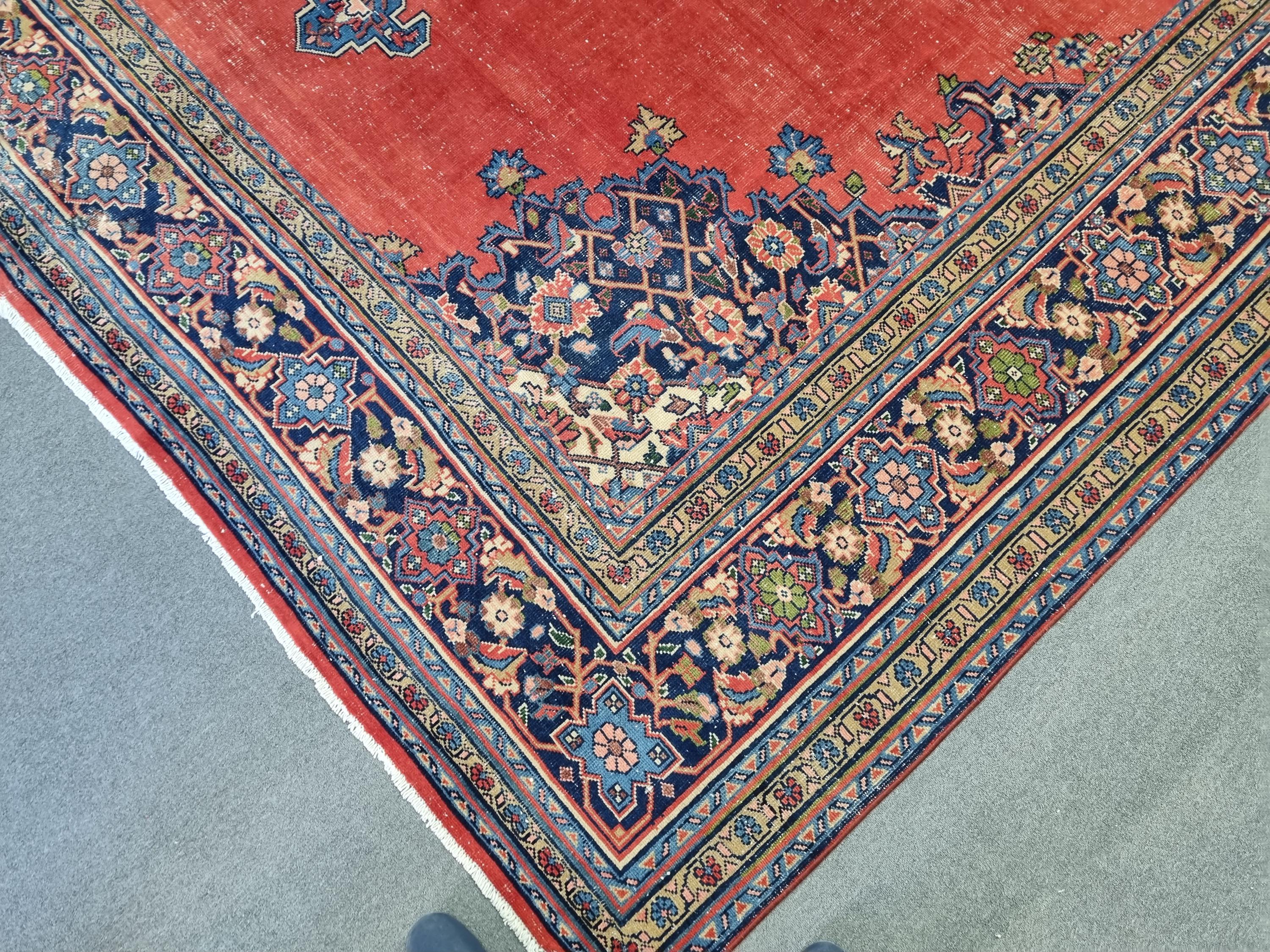 アンティーク 10x14 ウール ペルシャ絨毯：大型ヴィンテージ