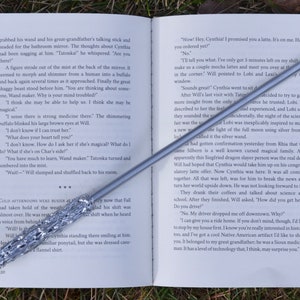 Glass Wand - “The Silver Wand” Inspired by our book *The Glass Wands of Gavazan* 13 1/4” metallic silver magic wand