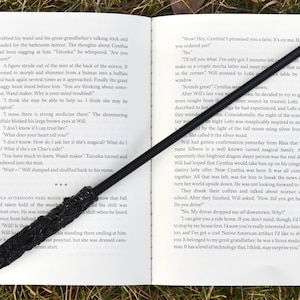 Glass Wand - “The Obsidian Wand” Inspired by our book *The Glass Wands of Gavazan* 13 1/4” black magic wand