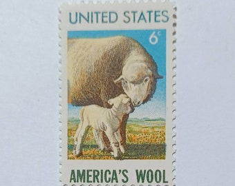 Lamb and Mama sheep on US Postage stamp -1971
