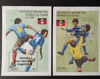 Fußball Briefmarken - Pre-World Cup Fußball - West Germany & Argentinien - Ausgabe 1990