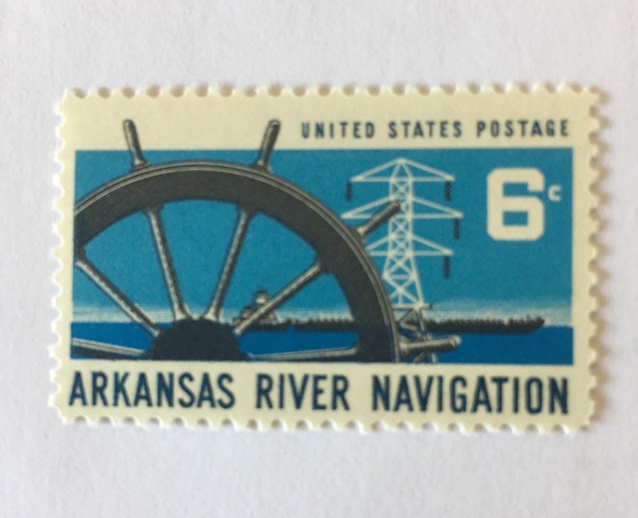 Arkansas River Navigation Postage Stamp US Mint Postage 1968 Vintage Etsy