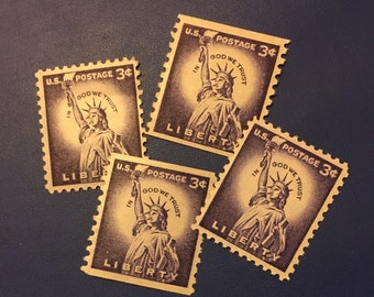 Statue of Liberty-US mint postage stamps - 1950-68s issue- vintage postage
