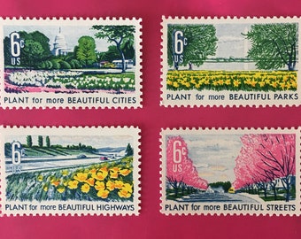 Plant for More Beautiful Cities, Parks, Highways, Streets - vintage postage - US Mint