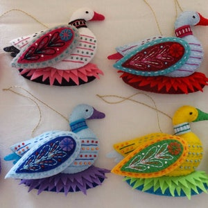 Twelve Days of Christmas Goose-A-Laying Felt Ornament