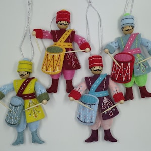 Twelve Days of Christmas Drummer Drumming Felt Ornament