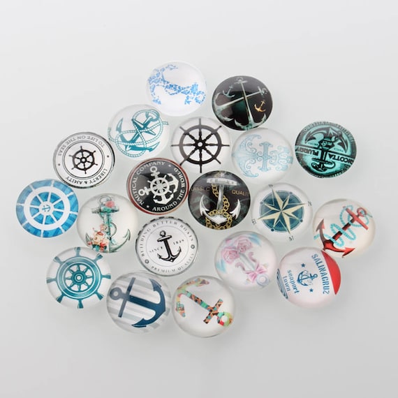 CAB1D2 10 Machine Gear Steampunk 12mm Printed Half Round Domed Glass Cabochons