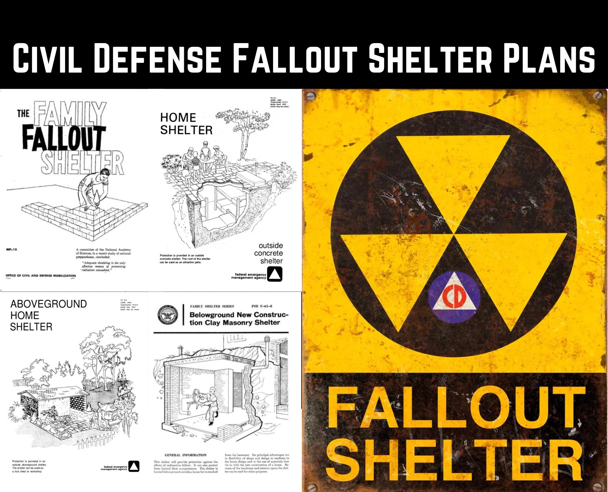 Civil Defense Fallout Shelter Plans Nuclear War Survival Preparedness