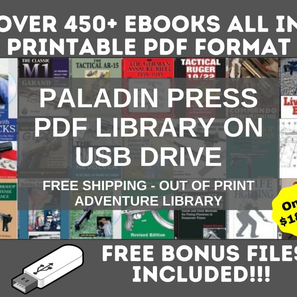 Paladin Press/Loompanics Digital eBook Library USB Drive | Survival | Preparedness | Firearms | Weapons | Classic | Vintage Books | SHTF