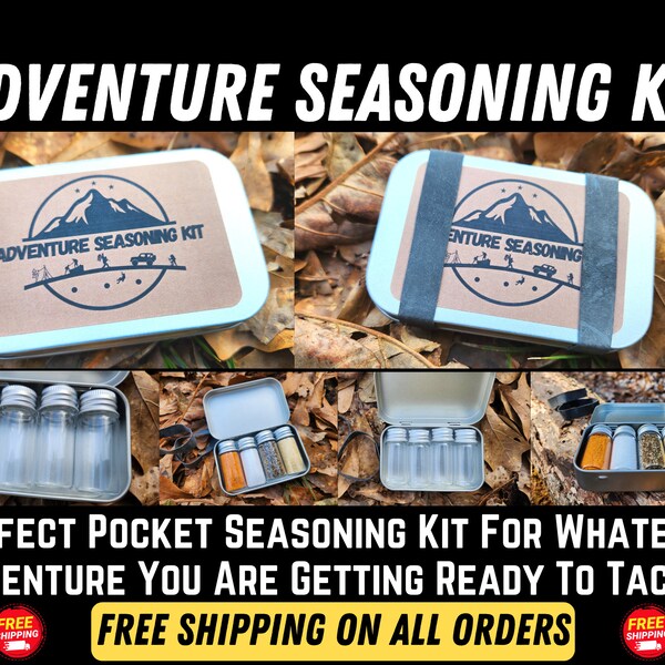Seasoning/Spice Kit - Perfect for Camping, Grilling, Prepping, Backpacking, Hiking, Survival - Whatever Adventure You Tackle Free Shipping