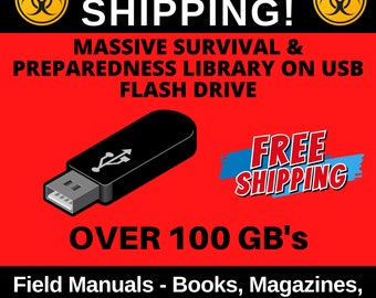 100+GB Ultimate Survival & Preparedness Digital Information Library - Over 13,000 Files | Prepper | SHTF | Economic Collapse | Free Shipping