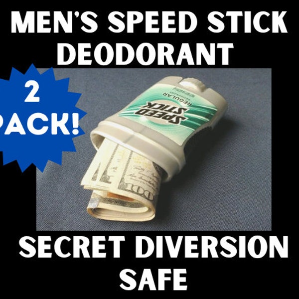 2 PACK Full Size Speed Stick Deodorant Diversion Can Safe Secret Stash Hidden - Free Shipping
