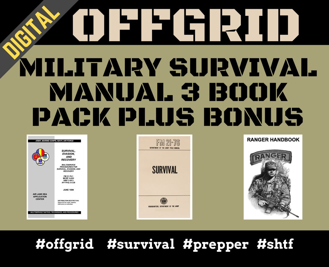 US Army Military Field Manual Survival FM 2176, Ranger Handbook, FM 21