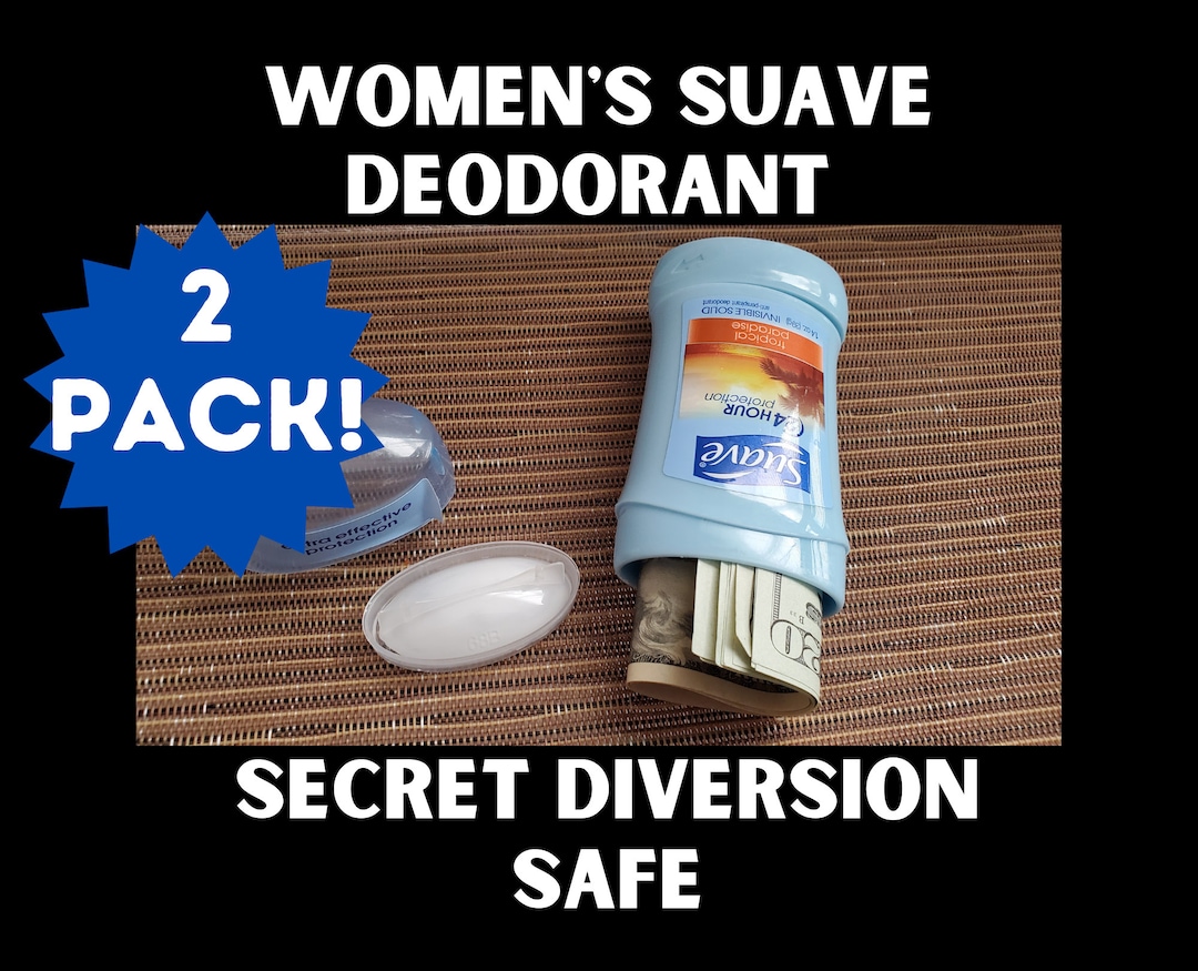 Full Size Suave Deodorant Diversion Stash Can Safe 2 PACK Secret Stash Hidden Protect Your