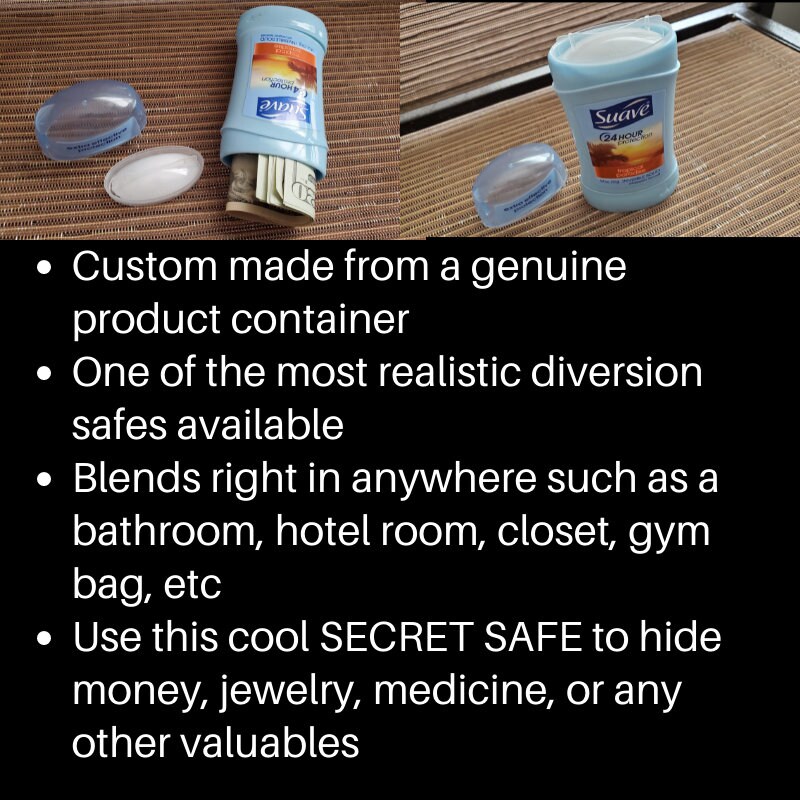 Full Size Suave Deodorant Diversion Stash Can Safe 2 PACK Secret Stash Hidden Protect Your