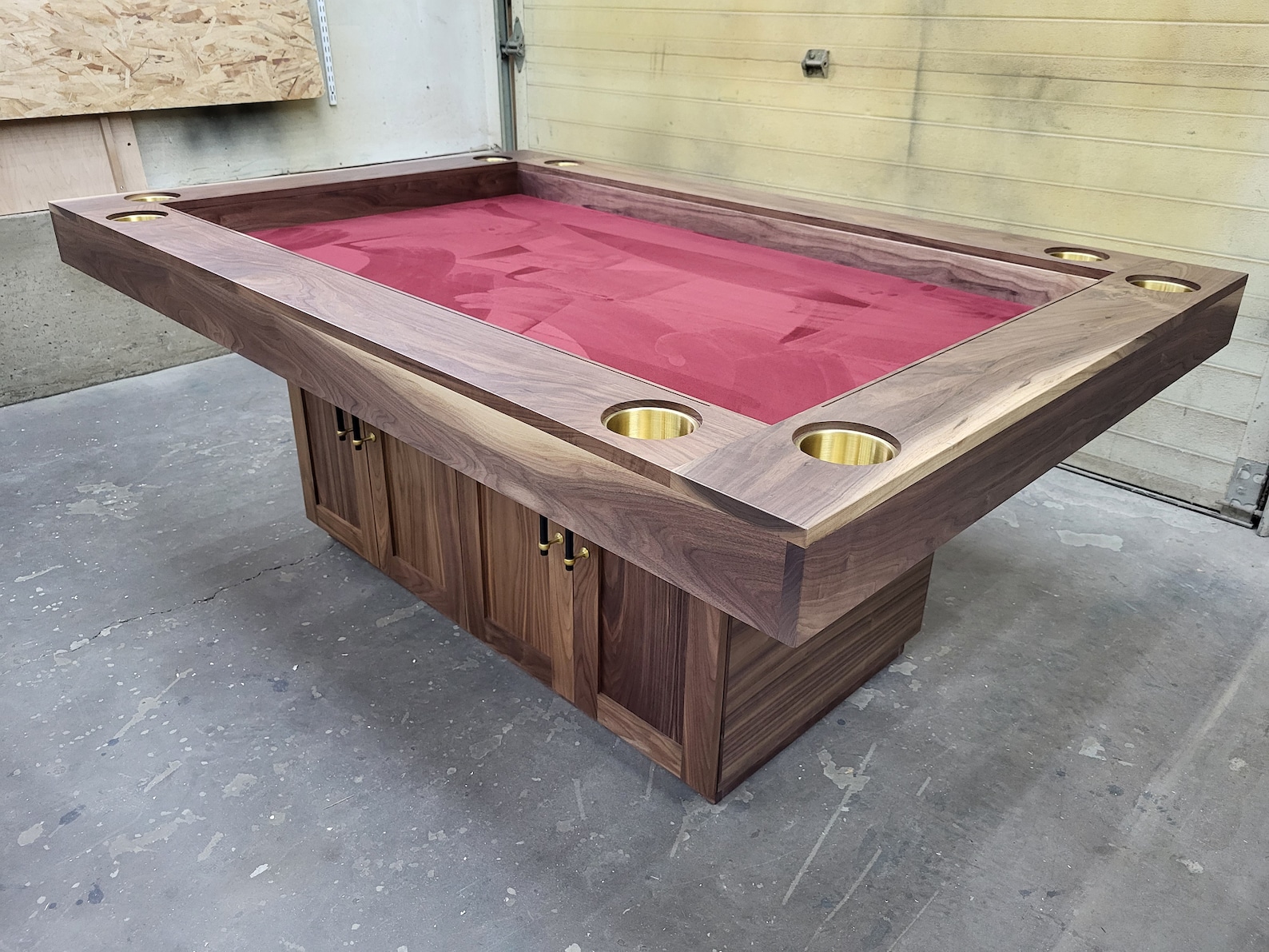 Walnut Board Game Table With Cabinet Base & 1-piece Full Cover - Etsy