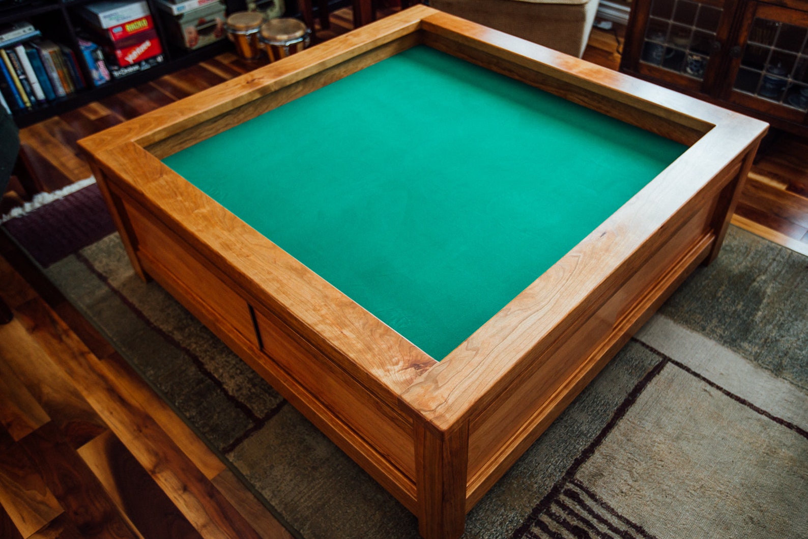 Table basse de jeu de société de cerise avec rail daccessoire Etsy